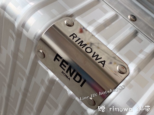 Fendi x rimowa聯名拉杆箱 滿箱雙F圖案男女款行李箱 全鋁鎂合金 gdx1038